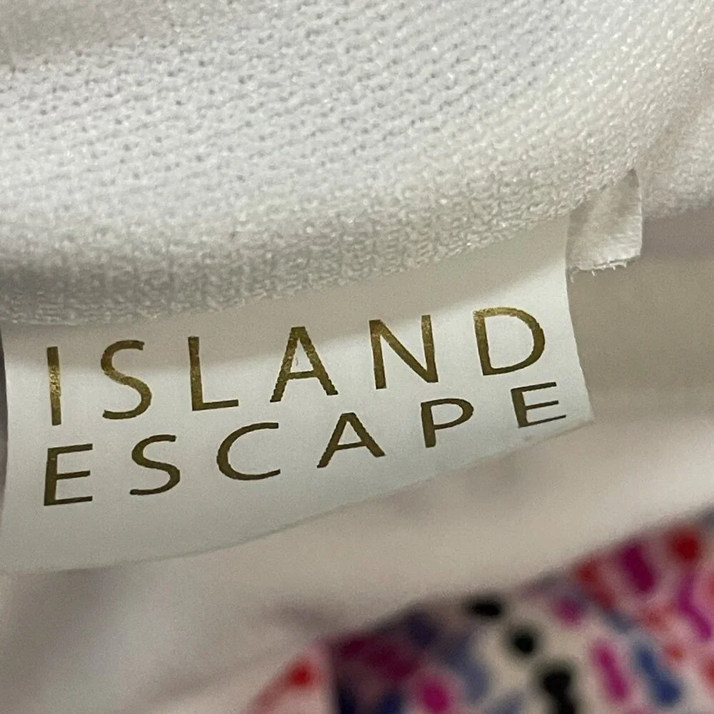 Island Escape Multicolor Built In Bra Padded Underwire Swimsuit Tank Top Size 12